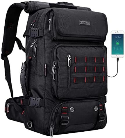 WITZMAN Carry on Travel Backpack for Men Women Airline Approved Convertible Nylon Duffle Backpack Luggage Bag (B682 Black)