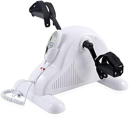 WLL-DP Portable Pedal Exercise Bike with LCD Display, Gym Home Office Pedal Exerciser, Leg Arm Cardio Training, Adjustable Resistance