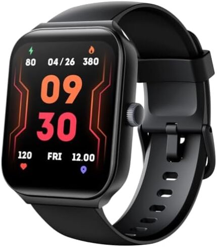 WMK 1.8" Smart Watch for Men Women with Bluetooth Call, Alexa, IP68 Waterproof, Heart RateMonitor, Blood Oxygen, Sleep Tracker, Fitness smartwatch for iPhone & Android, 7 Days Battery Life (Black)