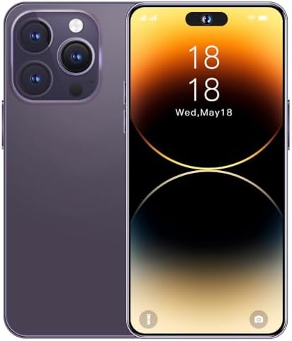 WV LeisureMaster A14pro Max Unlocked Phone, 6+256GB Android 13.0 Smartphone, 6.82-inch HD Screen, 64MP Camera（Purple）