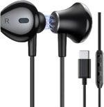 WYHOO USB C Headphones, USB Type C Earbuds Magnetic Wired Earphones with Microphone for iPad Pro, Samsung Galaxy S23 S22 S21 S20 Ultra,Note 10 20, Pixel 7/6/6a Oneplus
