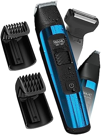 Wahl Manscaper Rechargeable Deluxe Mens Grooming Kit for Manscaping with Trimmer and Shaver for Total Body Grooming and Your Hair Down There with Safe-Touch Stainless Steel Blades - Model 5708