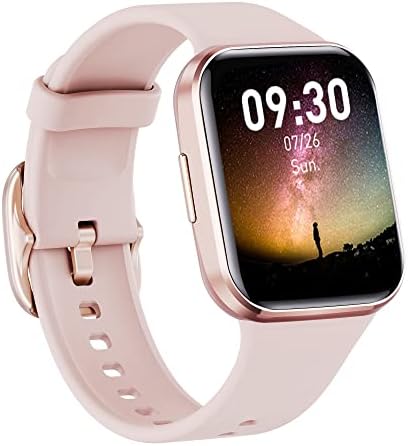 WalkerFit A1 Smart Watch, Reloj Inteligente para Mujer, Fitness Tracker with Heart Rate, Pedometer Watch with Blood Pressure Monitor, Heart Rate Monitor Watch Compatible with iPhone Android, Pink