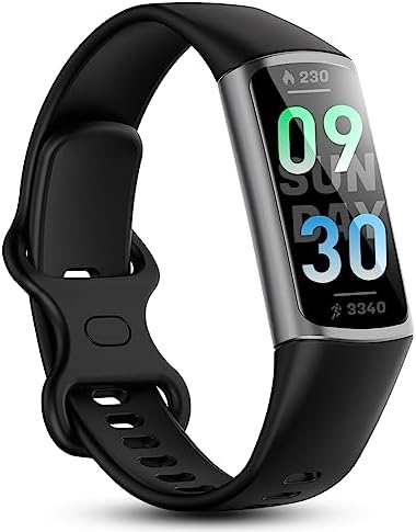 WalkerFit F9 Fitness Tracker Watch for Men, 1.1" AMOLED Always-on Screen, Heart Rate Monitor Slim Activity Trackers for Calories, Sleep Tracking,Step Counter Smart Watch Waterproof,Message Alert
