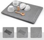Water Absorbing Stone Dish Drying Mats for Kitchen Counter, Quick Dry Diatomaceous Earth Sink Tray Mat for Dish Bottles Cups, Bathrooms Multi-Room Use