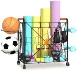 Weight Rack for Dumbbells, Home Gym Storage, Yoga Mat Storage Racks, Gym Equipment Storage with Wheels&Hooks, Yoga Mat Holder, Exercise Equipment Storage for Kettlebells, Foam Roller