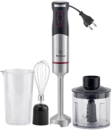 Westinghouse 220 Volt Hand Blender 1000W - 3 in 1 Hand blender includes blending shaft, 500 ml chopper bowl, 700 ml beaker and whisk-220V 240V (Not For Use In USA)