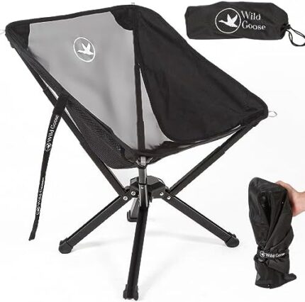 Wild Goose Portable Folding Camping Chair | Heavy Duty Sports Chair for Adults | Ideal Beach Chair | Lightweight Folding Outdoor Chair & Camping Essential | Supports 300Lbs | 1 Year Warranty