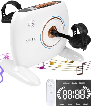 WillTii 2in1 Under Desk Elliptical & Under Desk Bike,[2023𝓝𝓮𝔀] 𝗔𝗜 𝗧𝗲𝗰𝗵 Ellipse Leg Exerciser for Seniors&Adults,Built-in Bluetooth, Remote Control, LCD Panel, Forward and Backward