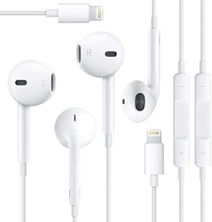 Wired Headphones Earbuds, Ear Buds with Built-in Mic and Headphone Jack Cable Corded Ear Phones Compatible with iPhone 14/13/12 Pro/Se/11 Pro/X/8 Plus/7 Plus, 2 Packs(Apple MFi Certified)