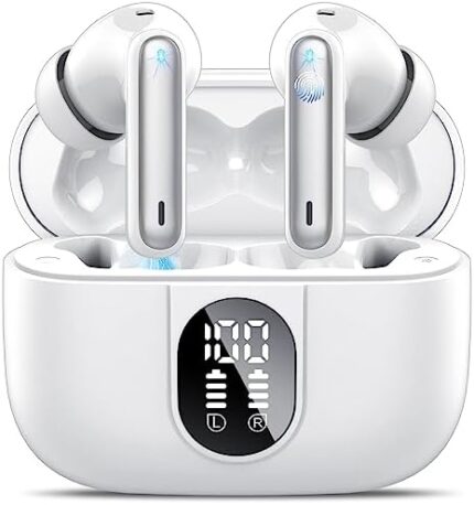 Wireless Earbuds, 2023 Bluetooth Headphones 5.3 HiFi Stereo Earphones, 40H Playtime in-Ear Earbud, Bluetooth Earbud with LED Power Display, IP7 Waterproof Earphones Sport Headset for Android iOS