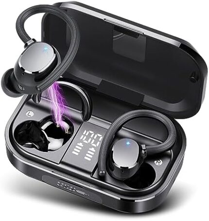 Wireless Earbuds Bluetooth Headphones 120hrs Playtime HiFi Stereo Wireless Headphones with HD Mic Deep Bass Wireless Earphones with Dual LED Display USB-C IP7 Waterproof Earbuds for Running Sports