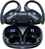 Wireless Earbuds Bluetooth Headphones 70hrs Playback Ear Buds IPX7 Waterproof with Wireless Charging Case & Dual Power Display Over-Ear Stereo Bass Earphones with Earhooks for Sports/Workout/Running