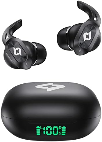 Wireless Earbuds Bluetooth Headphones with Charging Case 32H Playback LED Display in Ear Earphones Waterproof buds Built Mic Stereo Bass for iPhone Samsung Android Sport Workout Gym TV