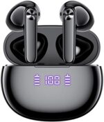 Wireless Earbuds Bluetooth in-Ear Headphones 56H Playback Stereo Wireless Ear Buds with LED Power Display Charging Case IPX7 Waterproof Earphones with Mics for Android Phone Laptop