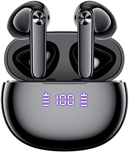 Wireless Earbuds Bluetooth in-Ear Headphones 56H Playback Stereo Wireless Ear Buds with LED Power Display Charging Case IPX7 Waterproof Earphones with Mics for Android Phone Laptop