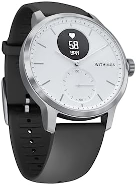 Withings Scanwatch - Smart Watch & Activity Tracker: Heart Monitor, Sleep Tracker, Smart Notifications, Step Counter, Waterproof with 30-Day Battery Life, Android & Apple Compatible, GPS, HSA/FSA
