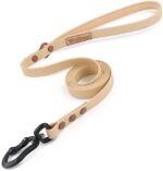Wolfone Waterproof Dog Leash Safety Auto-Lock Carabiner Leash for Dogs Soft Handle Easy Care（5ft*15mm*2.0mm Cookie Chocolate）