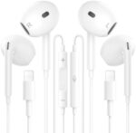 Woodford Design 2 Pack Wired in-Ear Earbud Headphones,Built-in Microphone Volume Control Earphones Stereo Noise Canceling Headset Earphone for iPhone 14/13/12/11/XR/8/7