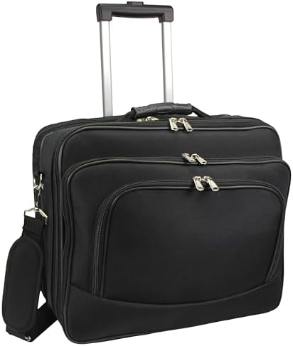 World Traveler Rolling 17-Inch Laptop Briefcase Computer Case, Black, One Size