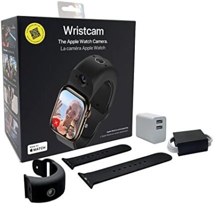 Wristcam, Smart Dual-Camera Band for Apple Watch (Apple MFi Certified), 8MP Sensor, Full HD Video/720P Sport Mode, (New) Pro. Image Stabilization, WiFi, BT 5, IP68 Water Resistant, Siri Integration