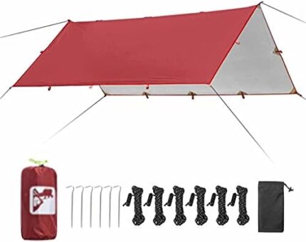 XIEXIUXIA 3.2x3m Awning Waterproof Tarp Tent Shade Folding Camping Canopy Ultralight Beach Sun Shelter Camping Tent Travel Tourist Awning (Color : D)