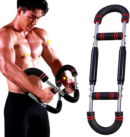 XINRUI U Shape Twister Arm Exerciser, Home Chest Expander, Biceps, Triceps, Forearm, Inner Thighs & Shoulder Muscle Fitness Equipment, Arm Strength Training Workout Machine (110-132 lbs)