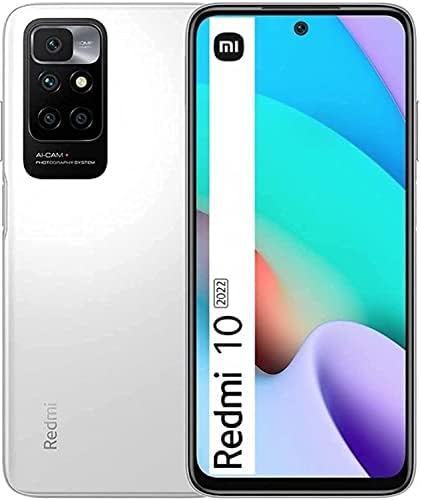 Xiaomi Redmi 10 2022 NFC 4G LTE (128GB + 4GB) LTE GSM Global Unlocked 6.5" 50MP Quad Camera (Not Verizon Sprint Boost Tmobile At&T Cricket) + (w/Fast Car 16W Charger Bundle) (Pebble White)