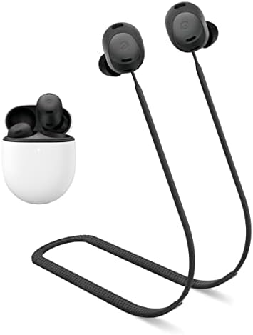 YIPINJIA for Google Pixel Buds Pro Strap, Soft Silicone Special Anti-Skid Design Sports Anti Lost Strap Lanyard Accessories Compatible with Google Pixel Buds Pro Earbuds Neck Rope Cord - Black