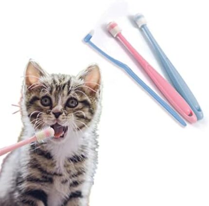 YMPEKA 3Pack Small Dog Toothbrush Cat Tooth Brush Brushing Kit pet Toothbrush Cat Dental Care,Deep Clean Acne Chin Treatment Suction Cup 360 Degree Silicone pet Toothbrush, for Cats Dogs