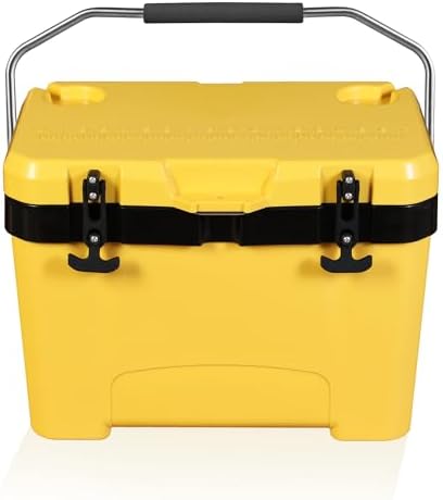 Yellow Jacket Camping Coolers Ice Chest Cooler Box 27Qt, Portable Hard Cooler with Ice Retention Insulation for Beach, Drink, Beverage, Camping, Picnic, Fishing