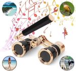 Yourelexit® Opera Glasses Binoculars 3X25 Lorgnette Theater Glasses Optical BK9 Mini Compact Lightweight Built-in Foldable Adjustable Handle Vintage for Adults Kids Women in Musical Concert Cinema