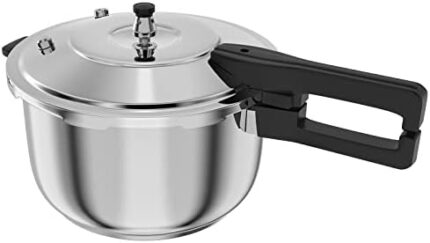 Yuebaaf Stainless Steel Pressure Cooker 6 QT, Suitable for All Cooktops, Compatible with Gas & Induction Cooker, Faster Cooking with Safely Valve, Silver