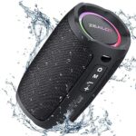 ZEALOT Portable Speaker, Bluetooth Speaker 20W, Outdoor Speaker Wireless, Waterproof IP67, Dual Pairing, Loud Stereo Sound, BT5.2, RGB Light, USB, TF, Speaker for Home, Outdoor, Beach-Black