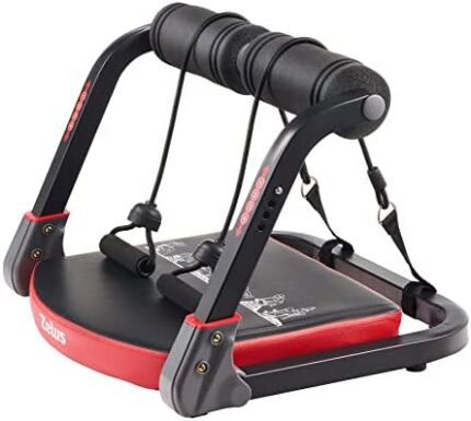 ZELUS Ab Machine with Resistance Bands for Home Gym, 2 in 1 Ab Workout Equipment with Rebound Assist 4 Intensities, Core Strength Trainer Whole Body Exercise Fitness Equipment for Home Workouts