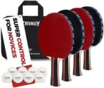 ZTTENLLY Ping Pong Paddles Set of 2 or 4 with Balls & Storage Case | Better Control | Sticky Inverted Rubber | Table Tennis Paddles Set for Indoor & Outdoor Games