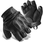 ZUNE LOTOO Tactical Gloves Fingerless & Full Finger, Touchscreen Motorcycle Gloves High Dexterity with TPR Impact Protection, EVA Palm Padding for Paintball Airsoft Work Range Black(ZAG3)