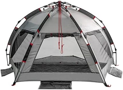 apollo walker Beach Tent Sun Shelter 3-4 Person Easy Setup Portable Sunshade Canopy Large,Extended Floor,Stakes,Sand Pockets,UPF 50+ Waterproof Windproof Outdoor Camping Fishing Picnic
