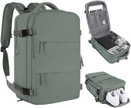 coofay Travel Backpack For Women Men Airline Approved Carry On Backpack Flight Approved Waterproof Sports Luggage Backpack Casual Daypack Small Hiking Backpack
