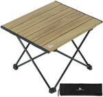 iClimb Ultralight Compact Camping Alu. Folding Table with Carry Bag, Two Size (Nature - S)