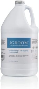 iGroom Deshedding & Detangling Dog Conditioner, Luxury Pet Beauty Care, Loosen Tangles + Unwanted Undercoat, Adds Shine + Volume, Made in USA, Gallon
