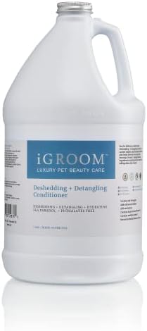 iGroom Deshedding & Detangling Dog Conditioner, Luxury Pet Beauty Care, Loosen Tangles + Unwanted Undercoat, Adds Shine + Volume, Made in USA, Gallon