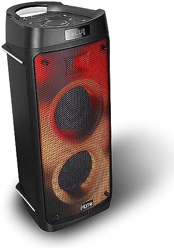 iHome iHPS-650LT Self Powered Wireless Bluetooth LED Lights 400 Watts Portable Party Speaker with EQ and FX