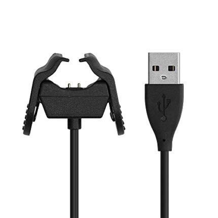 kwmobile USB Cable Charger Compatible with Xiaomi Mi Smart Band 5 / Mi Smart Band 6 Cable - Charging Chord for Smart Watch - Black
