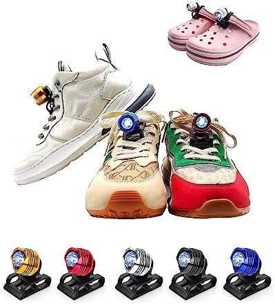 lidmoan Camping Gear Must Haves Headlights for Croc- 2Pcs LED Lights for Crocs Shoes Croc Lights Hiking Clogs Accessories Flashlight