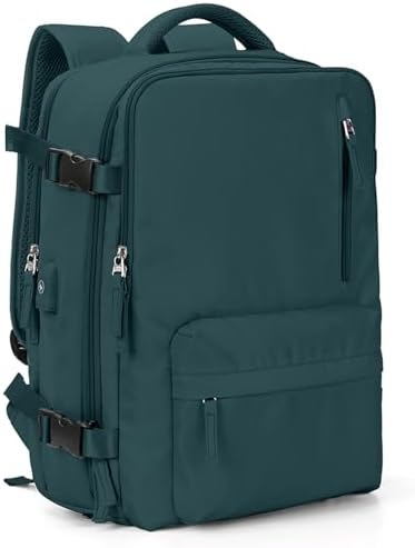 winspansy Carry on Backpack,Travel Backpack for Women Men Airline Approved Personal Item Size Hiking Gym Backpack Weekender Casual Daypack Backpack Waterproof Bag with Shoe Compartment, Peacock Blue