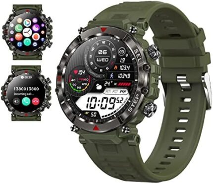 wonlex Rugged Smart Watches for Men Make/Answer Call 1.39" Full Screen Touch 100+ Activity Trackers and Smartwatches for Android Phones iPhone Compatible Fitness Tracker