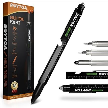 𝑹𝑶𝒀𝑻𝑶𝑨 Gifts for Men Dad Grandpa from Daughter Son Wife, 9 in 1 Multi-Tool Pen Set,Birthday Cool Gadgets Gifts for Him Fathers Valentines Day Christmas Stocking Stuffers