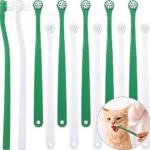12 Pcs Cat Toothbrush Small Dog Toothbrush Mini Head Soft Bristles Dog Tooth Brush Gentle Pet Toothbrush Long Handle Tooth Brush for Puppy Cats Large and Small Dog Dental Care, 2 Colors
