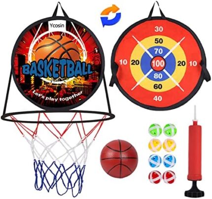 14" Dart Board for Kids, Basketball Hoop for Kids Toddlers, Sports & Outdoor Play Easter Gift Toys for Kids for 3 4 5 6 7 8 9 10 11 12 Year Old Boys Girls, Party Favors for Birthday